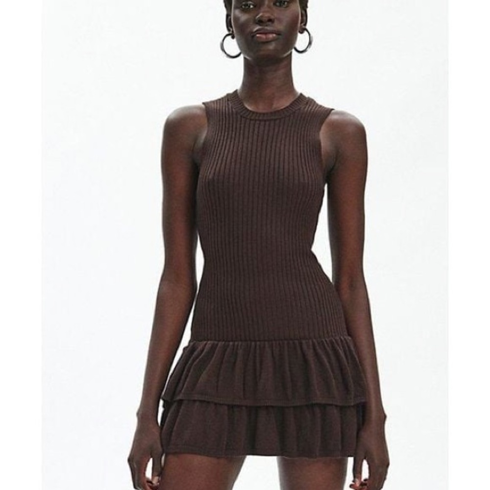Urban Outfitters Chocolate Ribbed Mini Dress